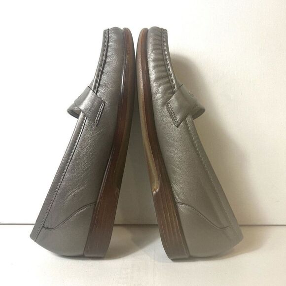 SAS Tripad Comfort Womens 8 S Metallic Pewter Leather Shoes Casual Flats Slip On - Picture 6 of 11